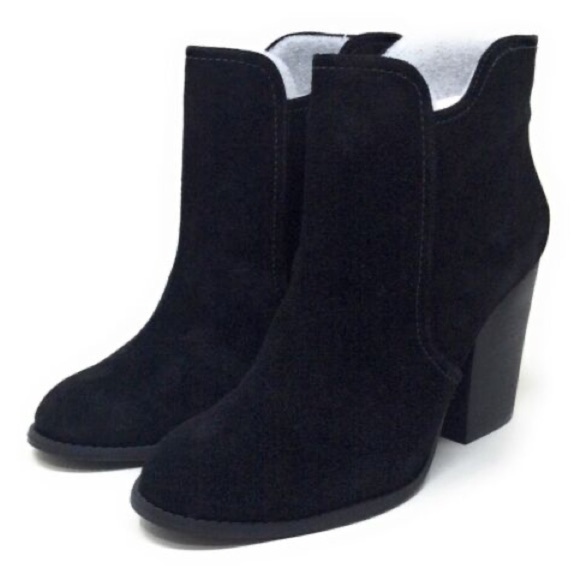 NEW Jessica Simpson Sadora Black Split Suede Block Heel Ankle Boots - Picture 2 of 11
